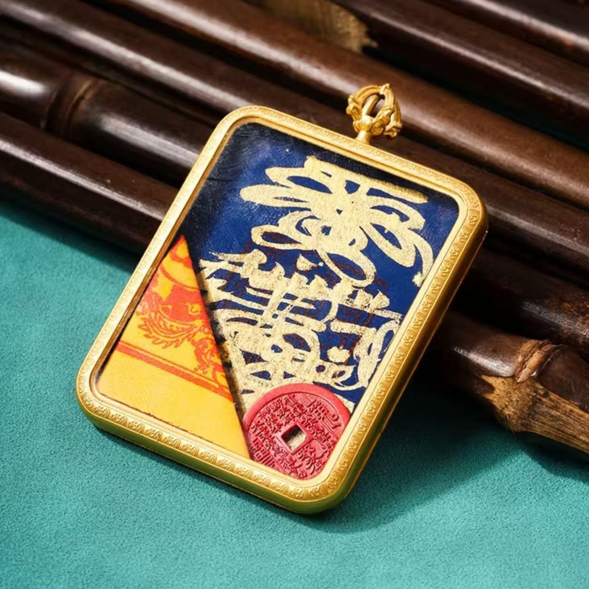 Handcrafted Taoist Six Blessings Talisman Pendant