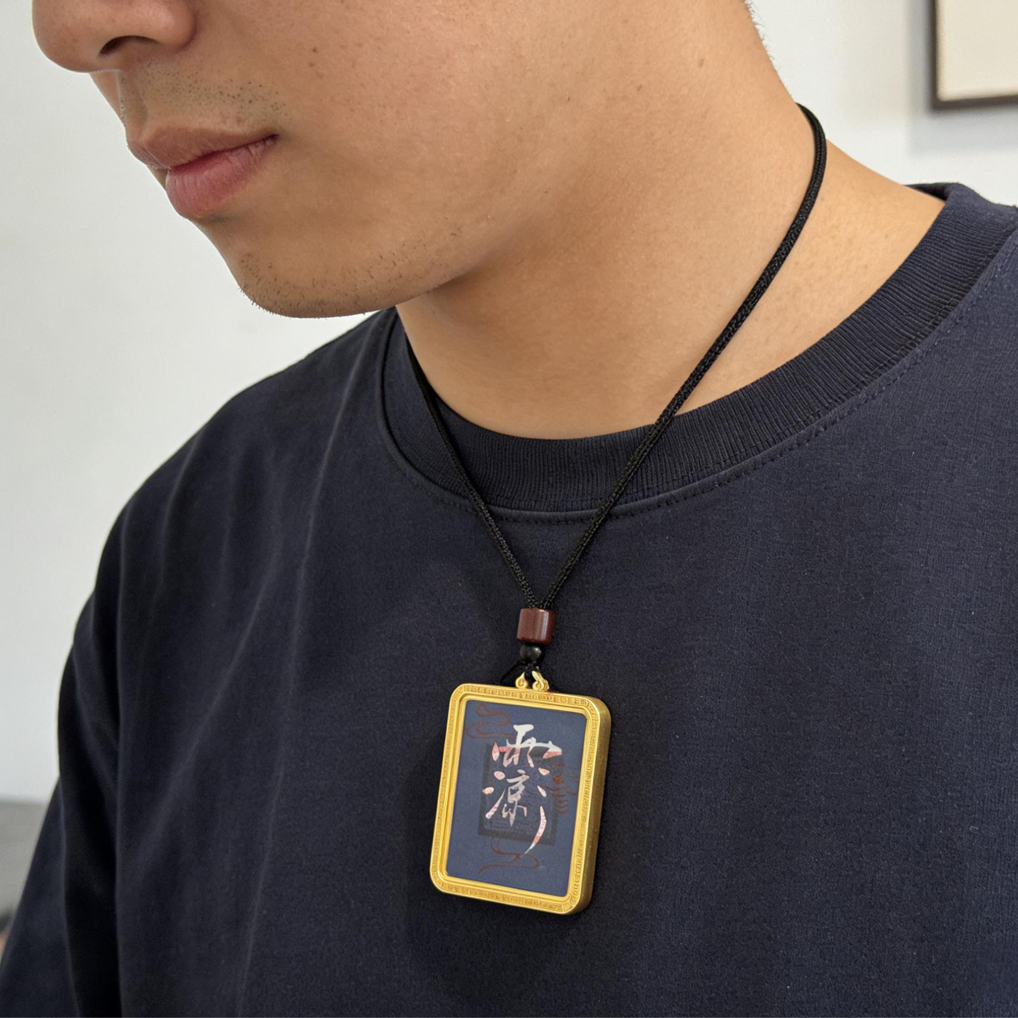 Unique Hand-Drawn Taoist Cultural Pendant | Personalized Blessing Charm