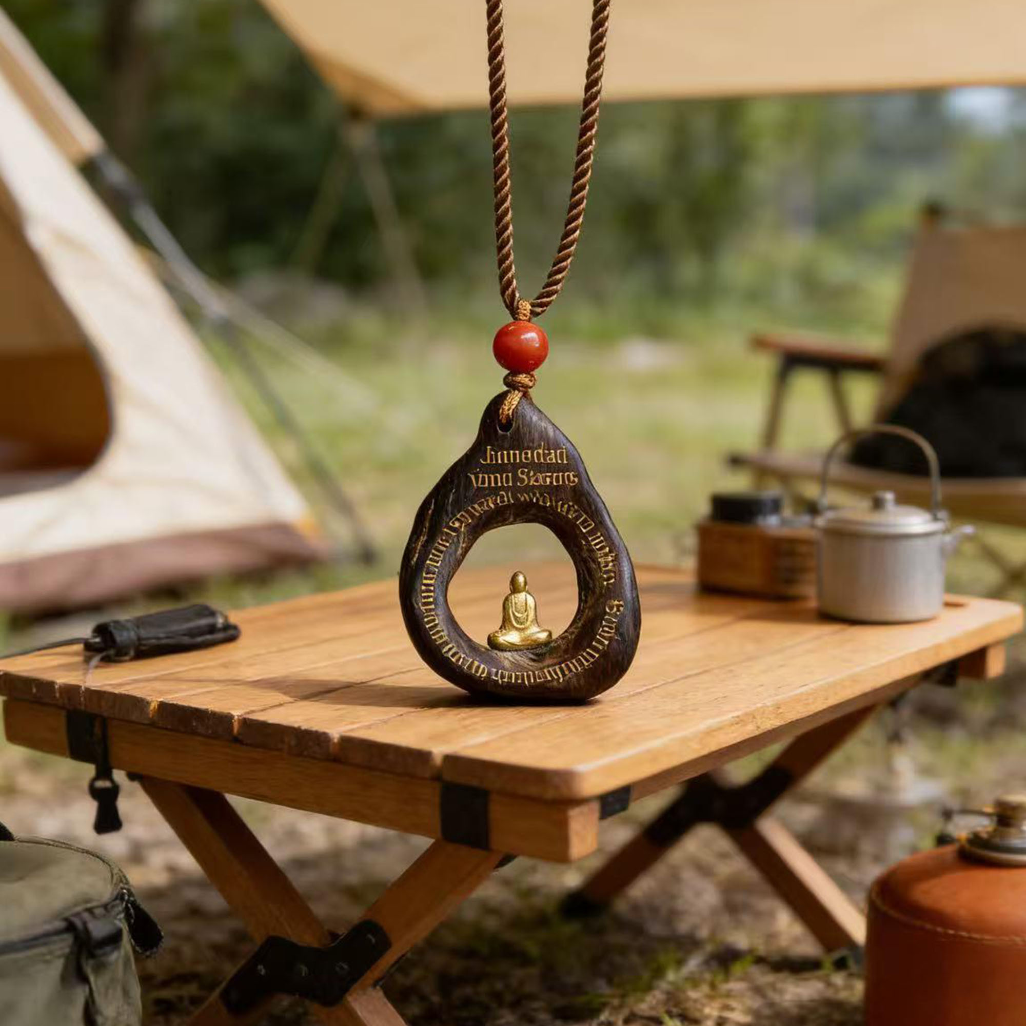 Agarwood Pendant | Hand-Carved Taoist Blessing, Personalized & Energetic