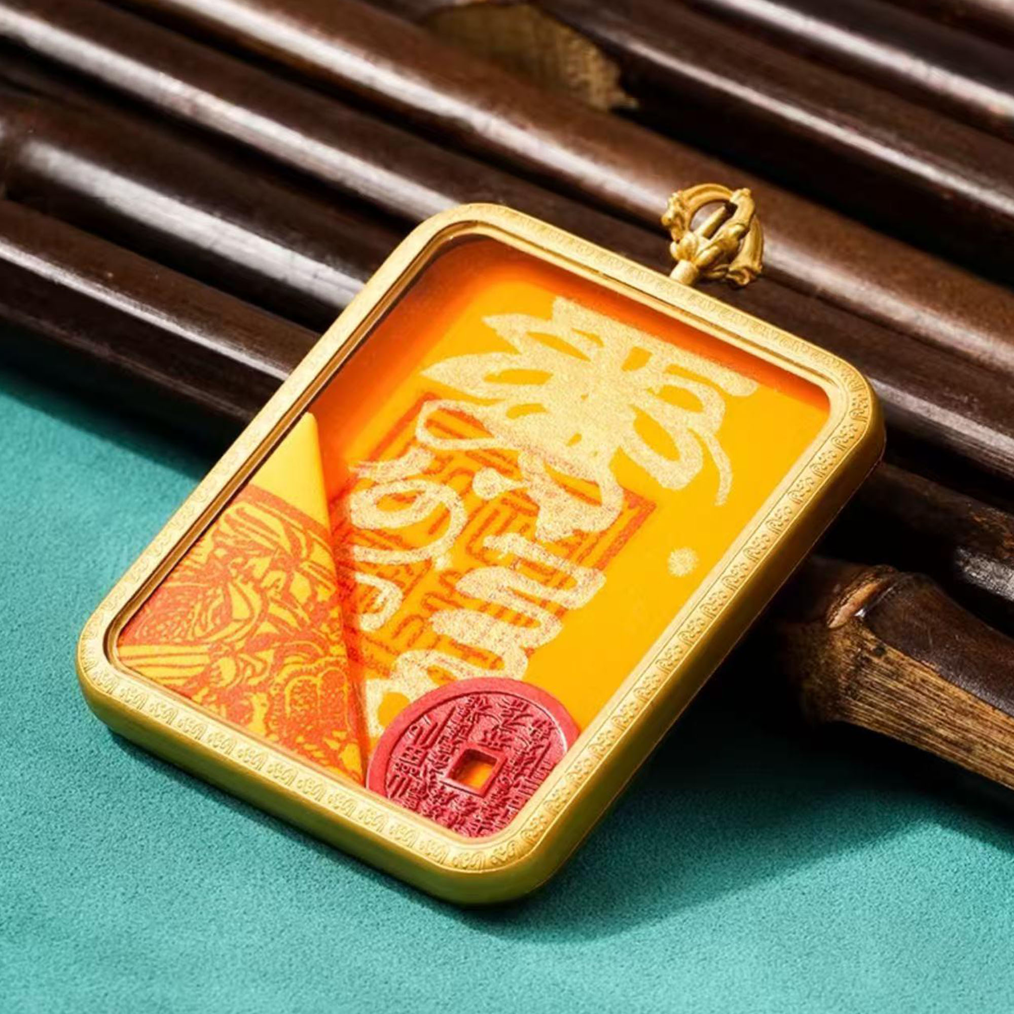 Handcrafted Taoist Six Blessings Talisman Pendant