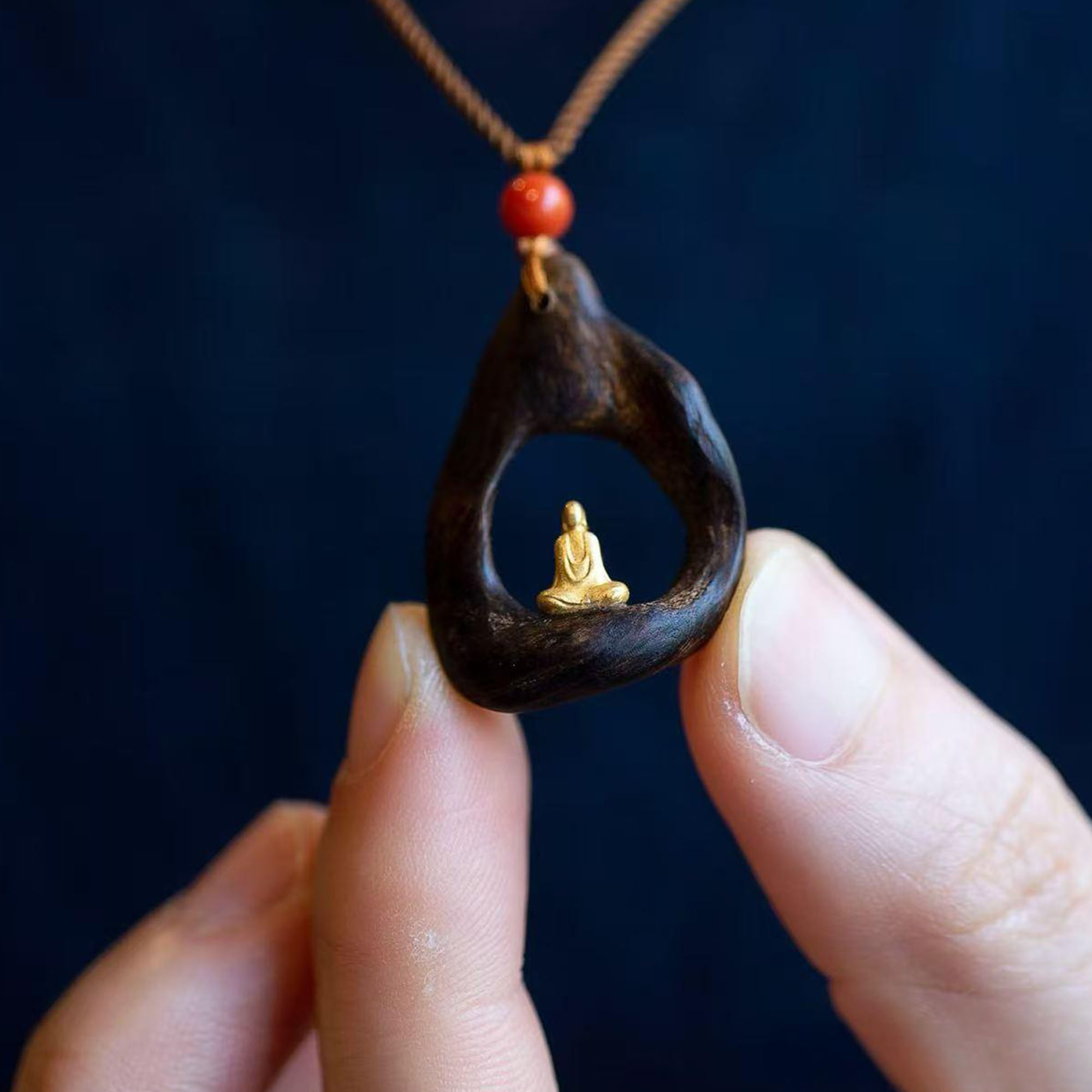 Agarwood Pendant | Hand-Carved Taoist Blessing, Personalized & Energetic