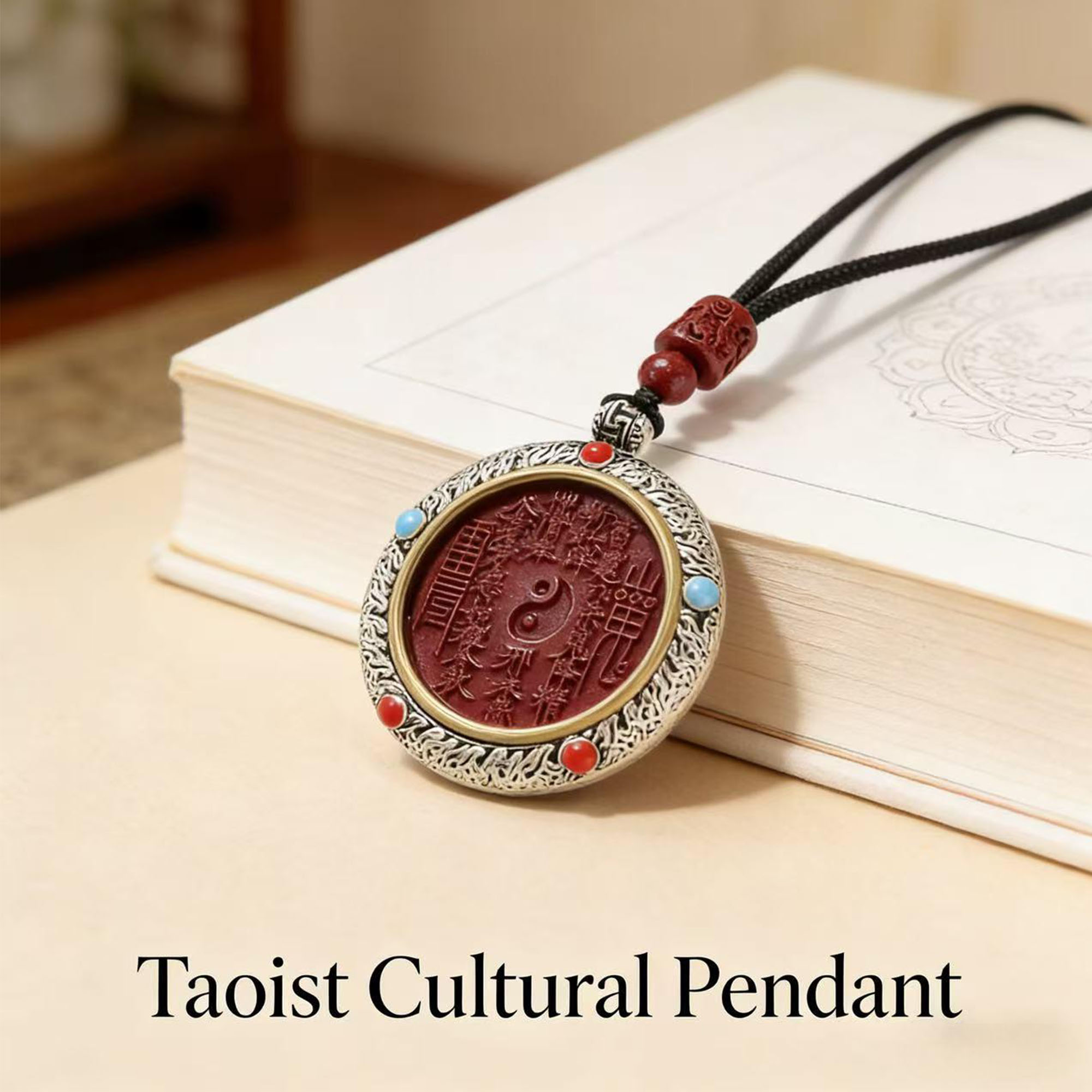 Cinnabar Mountain Flower Pendant | Handcrafted & Personalized Taoist Blessing