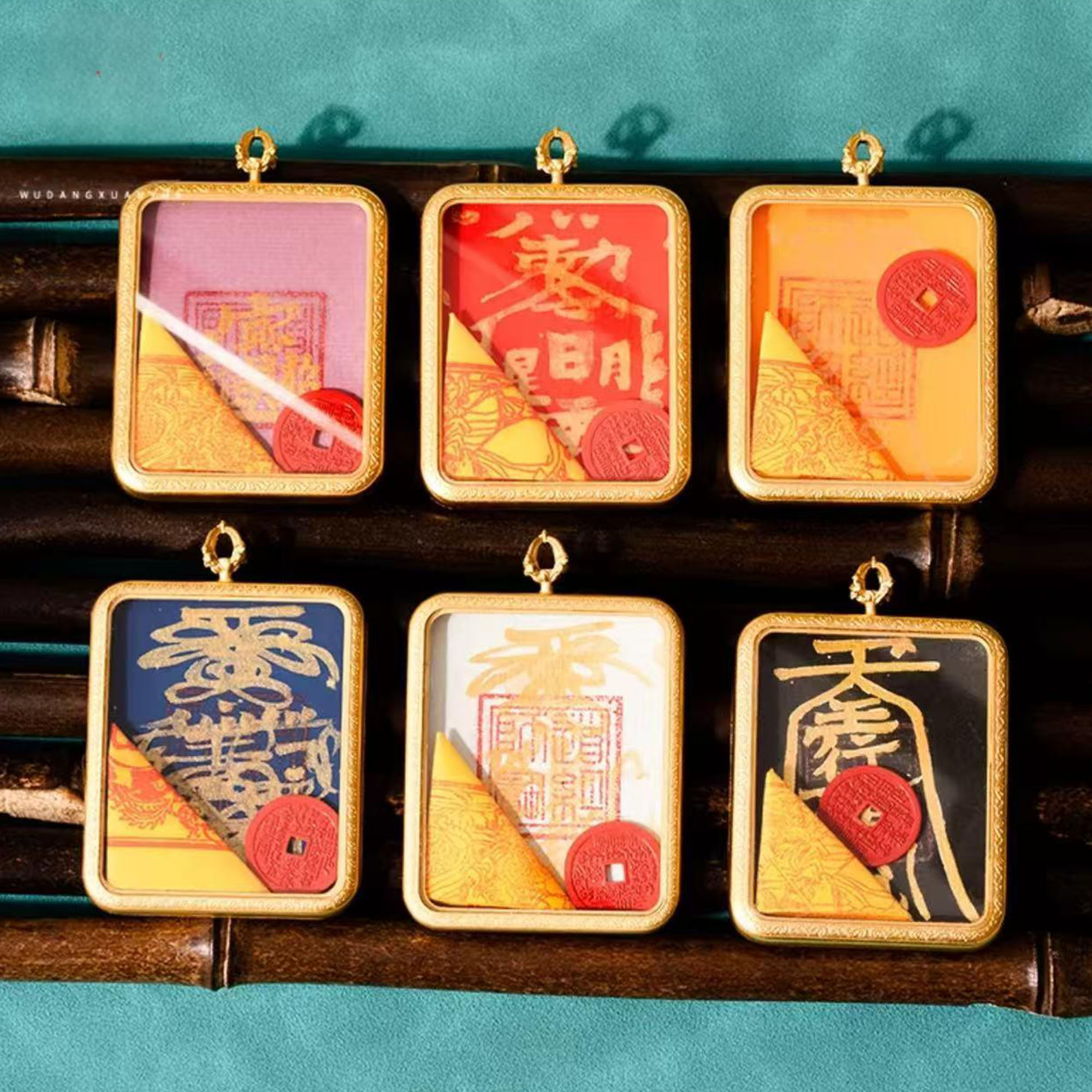 Handcrafted Taoist Six Blessings Talisman Pendant