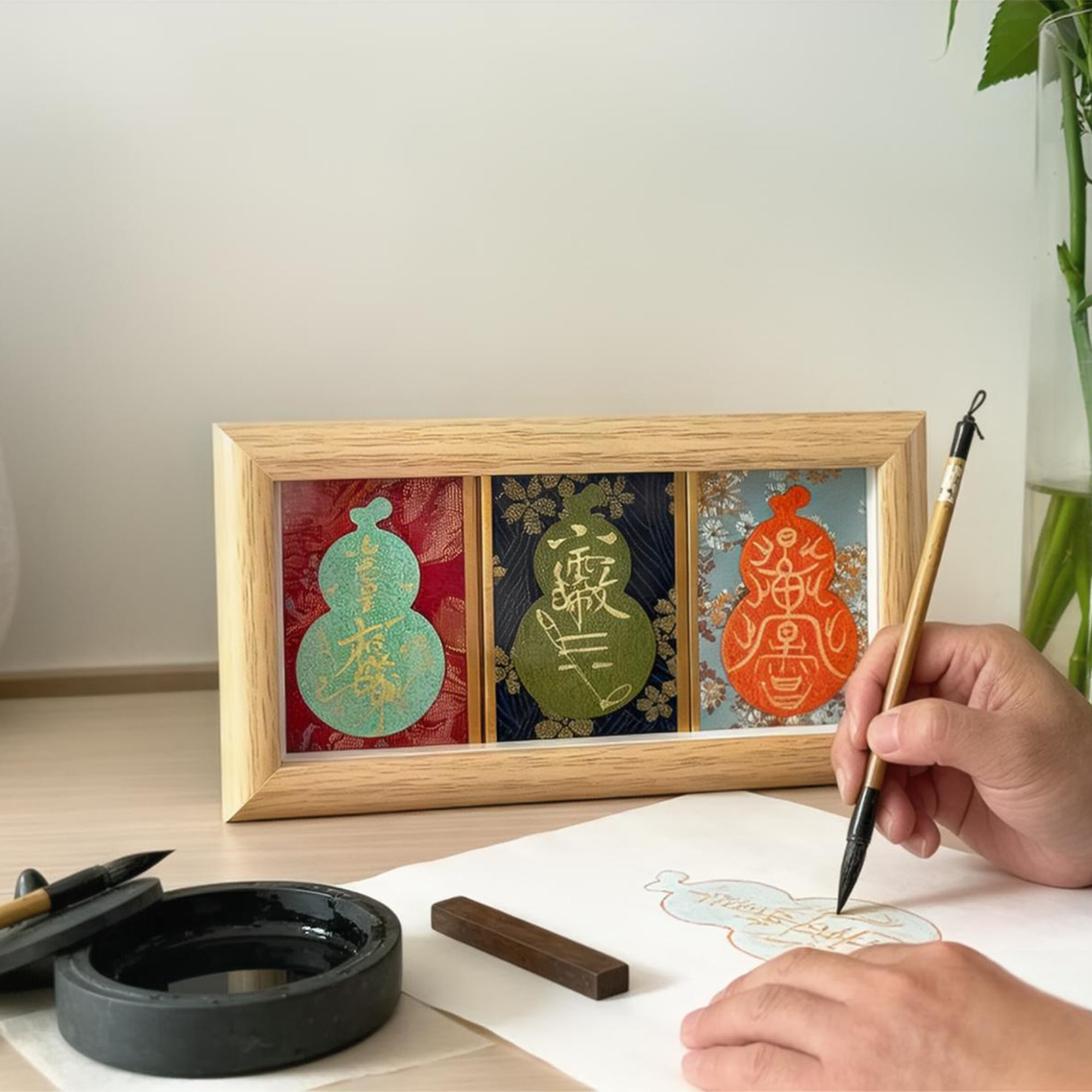 Hand-Painted Chinese Art Frame | Custom Oriental Wall Decor