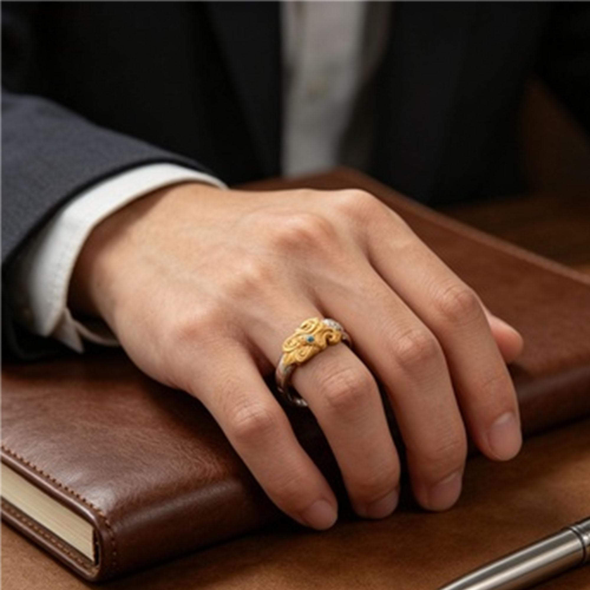 Taoist Nine-Section Whip Ring – Handcrafted Adjustable Amulet Ring
