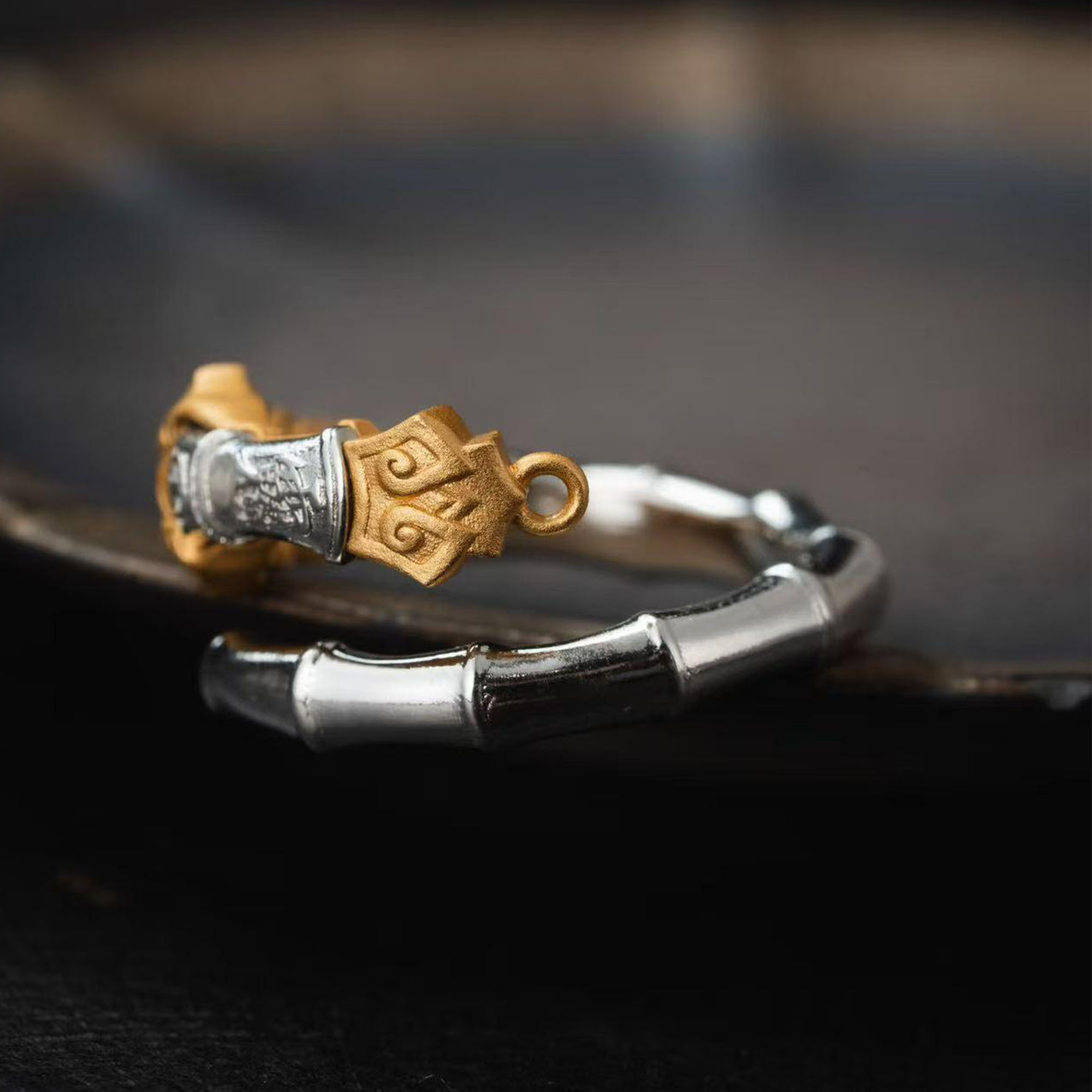 Taoist Nine-Section Whip Ring – Handcrafted Adjustable Amulet Ring