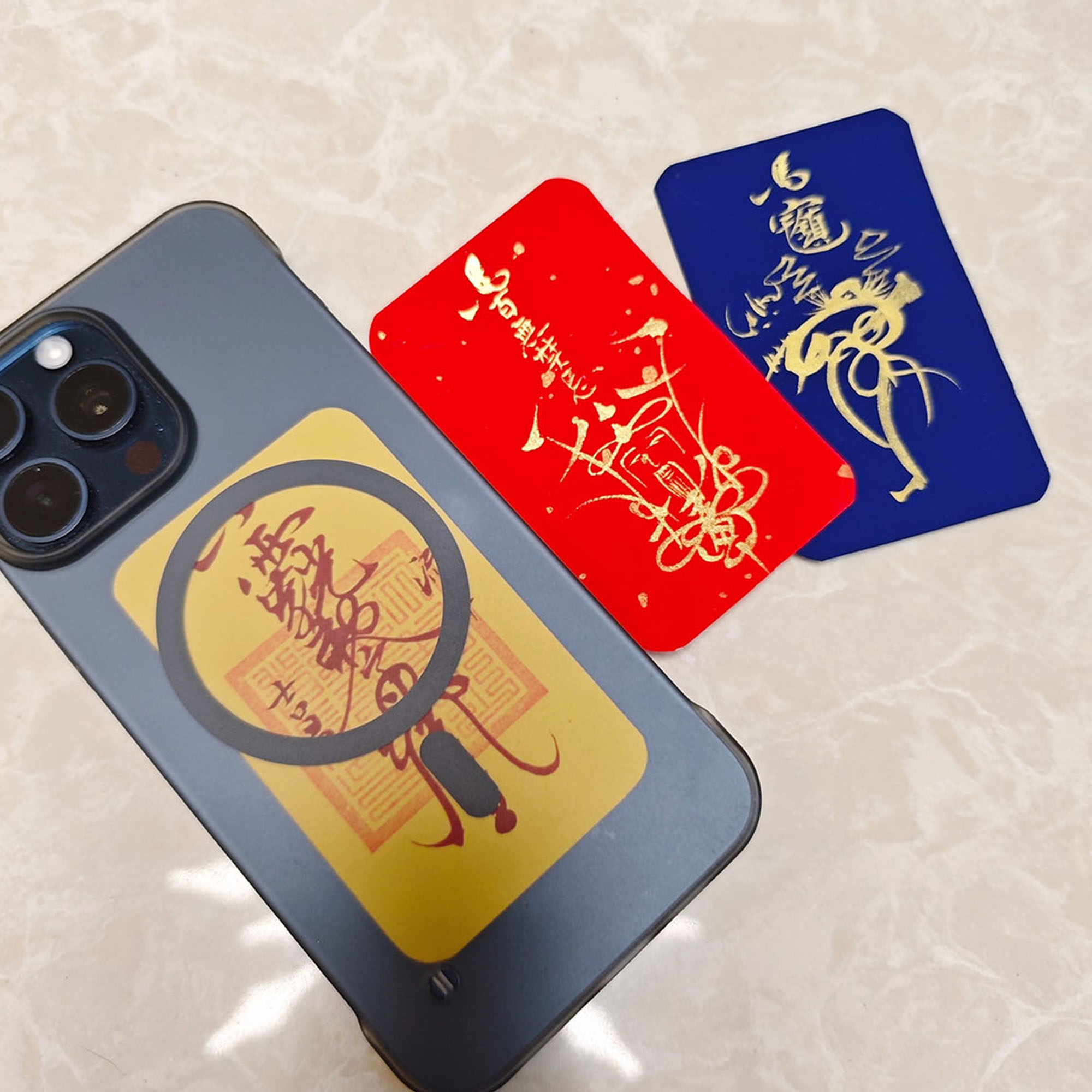 Custom Hand-Painted “Good Connections” Amulet Paper | Insert in Phone Case