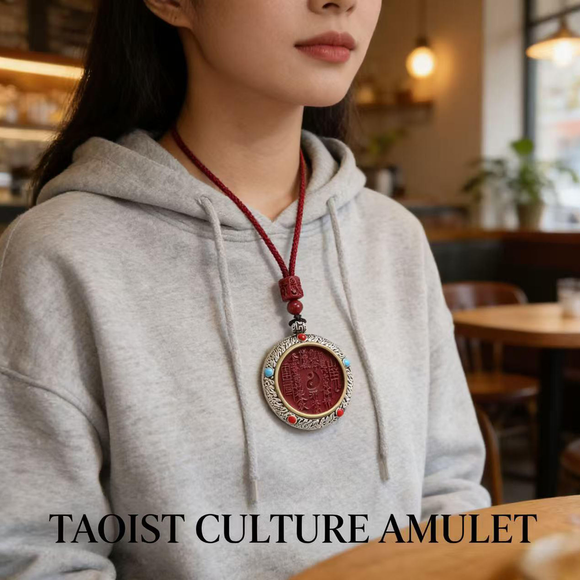 Cinnabar Mountain Flower Pendant | Handcrafted & Personalized Taoist Blessing