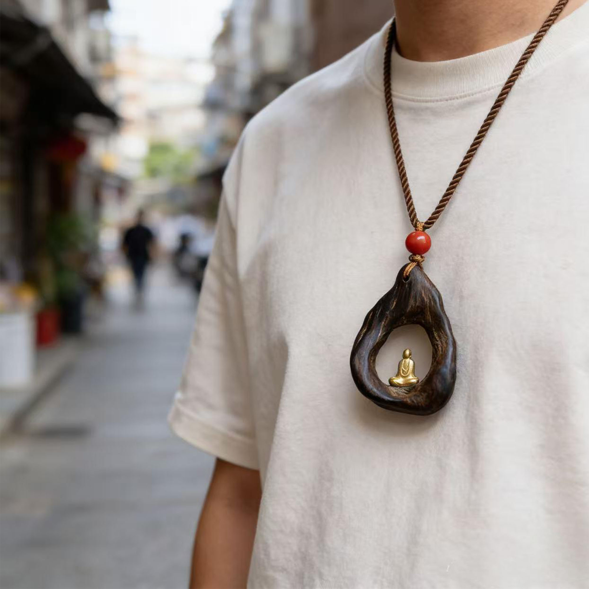 Agarwood Pendant | Hand-Carved Taoist Blessing, Personalized & Energetic
