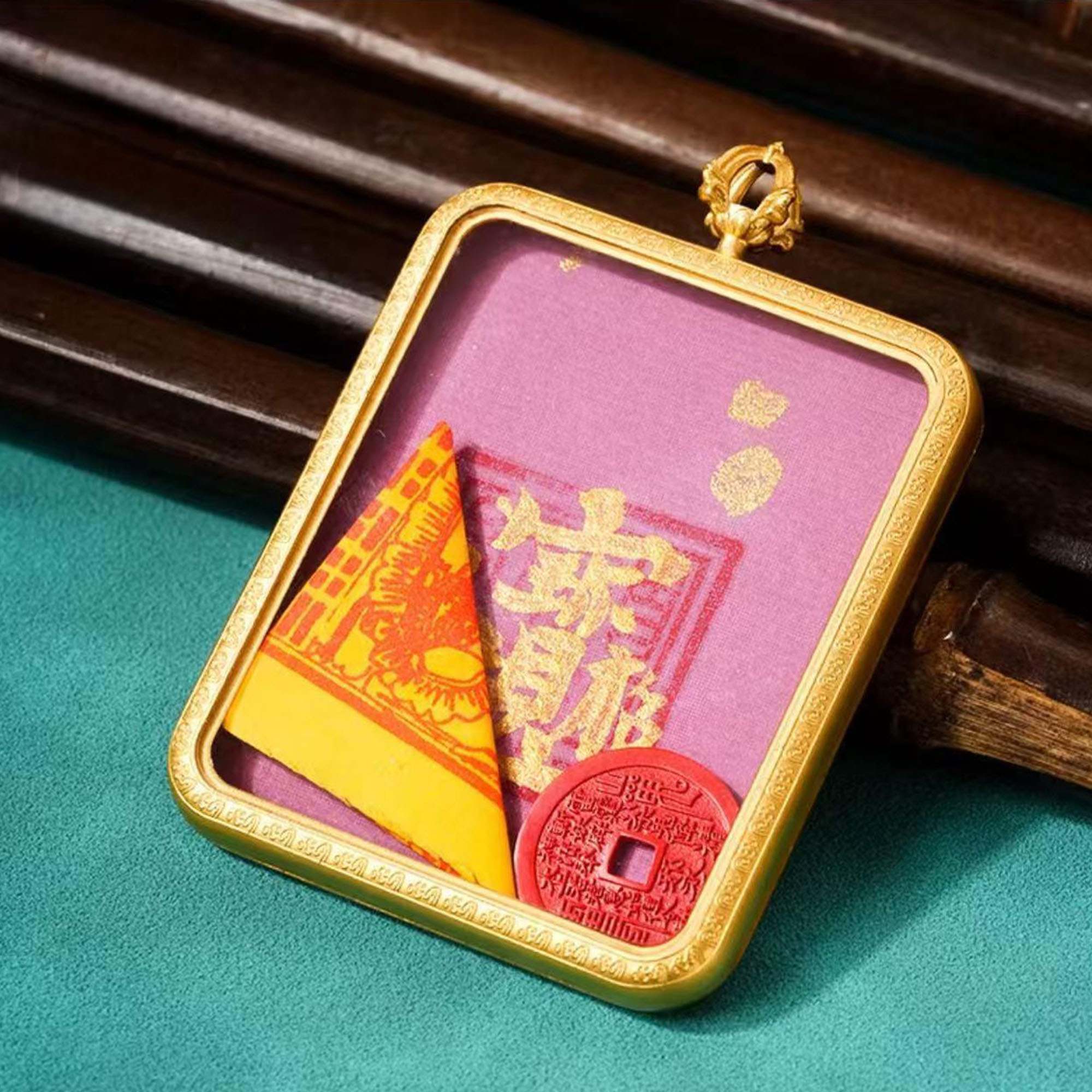 Handcrafted Taoist Six Blessings Talisman Pendant