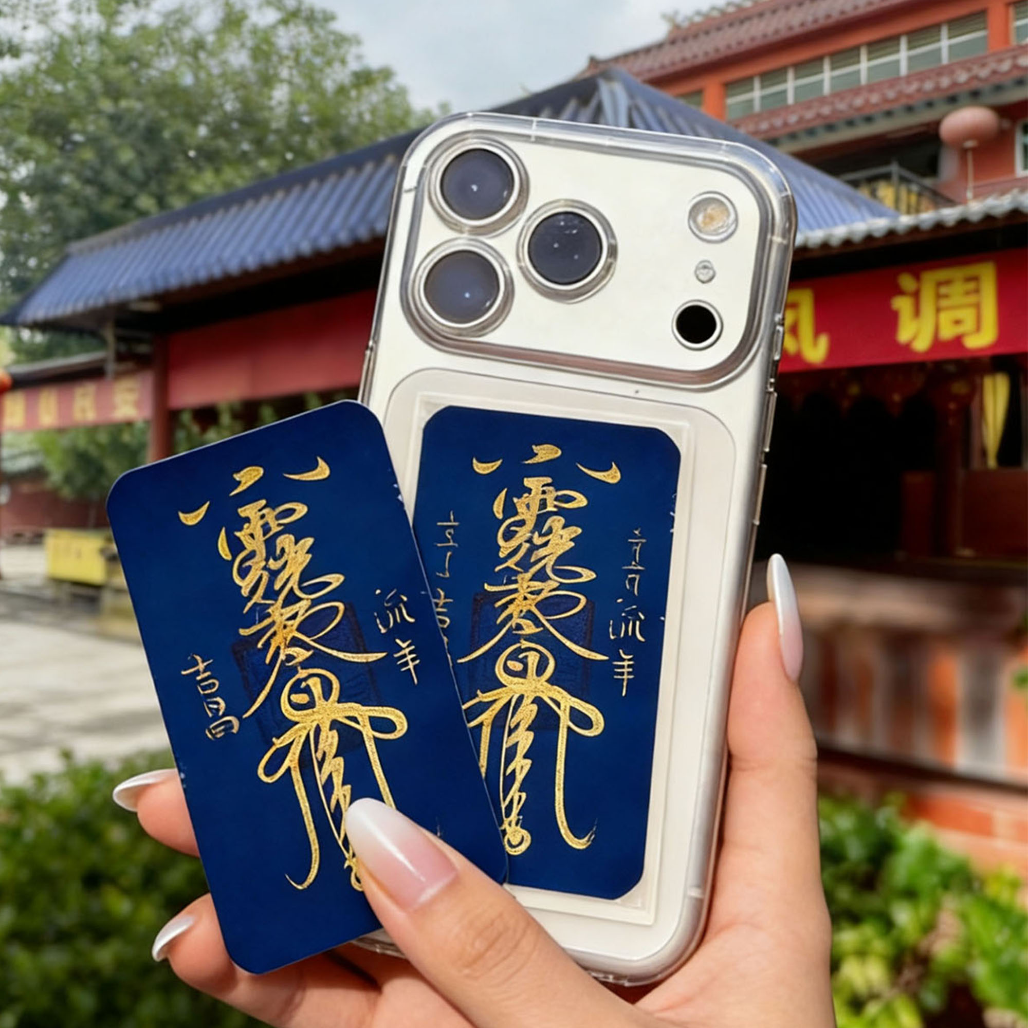Custom Hand-Painted “Good Connections” Amulet Paper | Insert in Phone Case