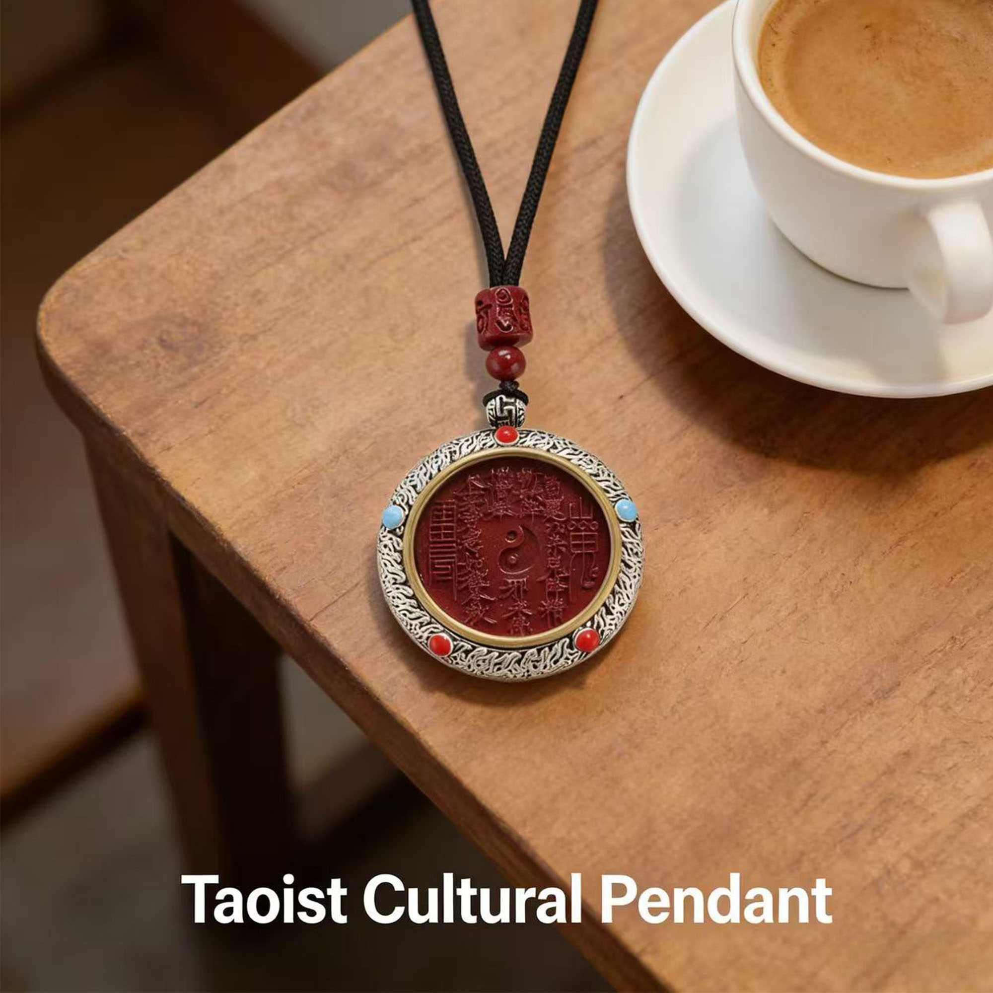 Cinnabar Mountain Flower Pendant | Handcrafted & Personalized Taoist Blessing