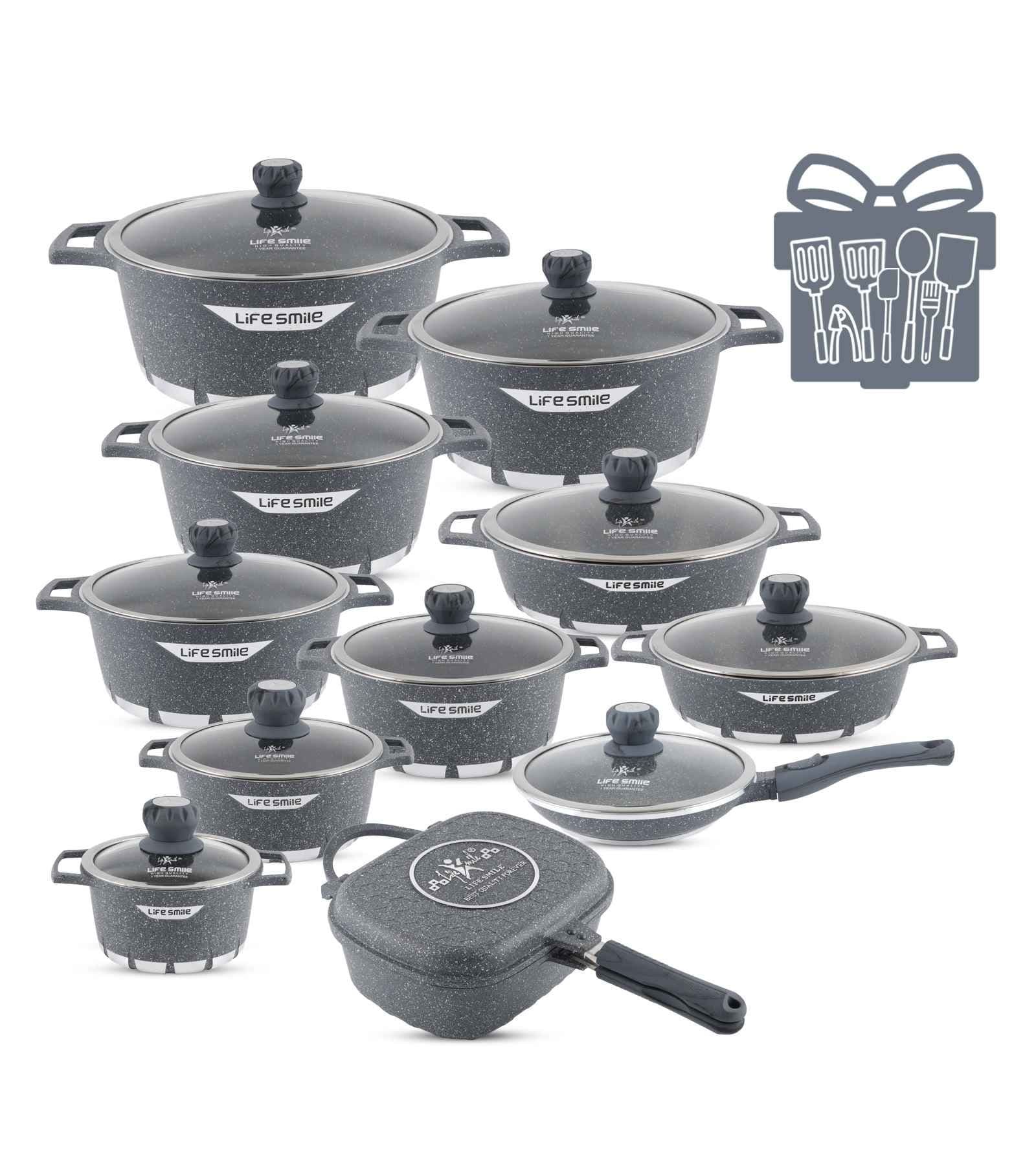 🔥（Buy 1 Get1）Cookware Set 29 Pieces Non Stick Multi Layer Granite Coating!（Free shipping, last 12 sets left）‼️