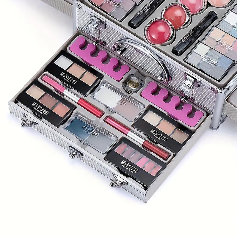【Buy 1 Get 1 Free】Professional Multifunctional Makeup Set, 106pcs Makeup Tools Eyeshadow Lipstick Mascara Lip Liner Makeup Brush Makeup Artist Makeup Gift Box