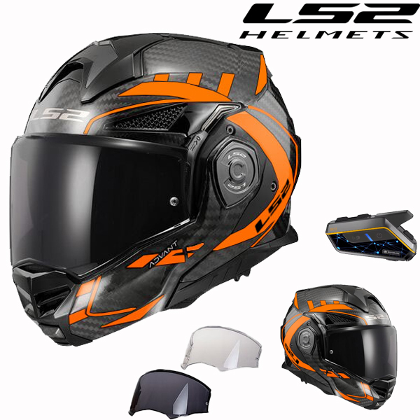 🏍️ LS2 FF901 ADVANT X+ Carbon Fiber Motorcycle Helmet | ⚖️ Ultra-light full face/flip cover dual-purpose | 🛡️ ECE 22.06 P/J dual certification | 💥 Limited time 50% off + free SENA S50 Bluetooth headset!
