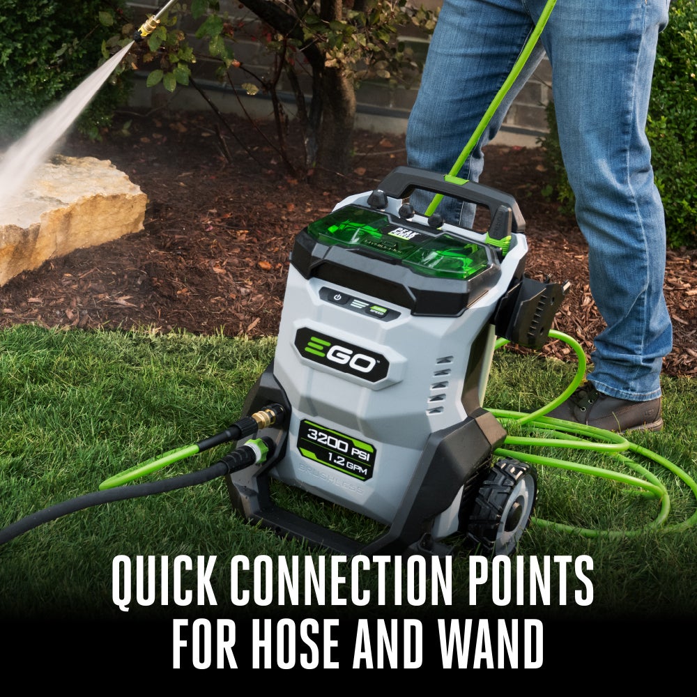 🎉【Mid-year sale - 90% off】EGO POWER+ Electric Pressure Washer, 3200 PSI Power Washer, Includes (2) 56V 6.0Ah Batteries and Charger