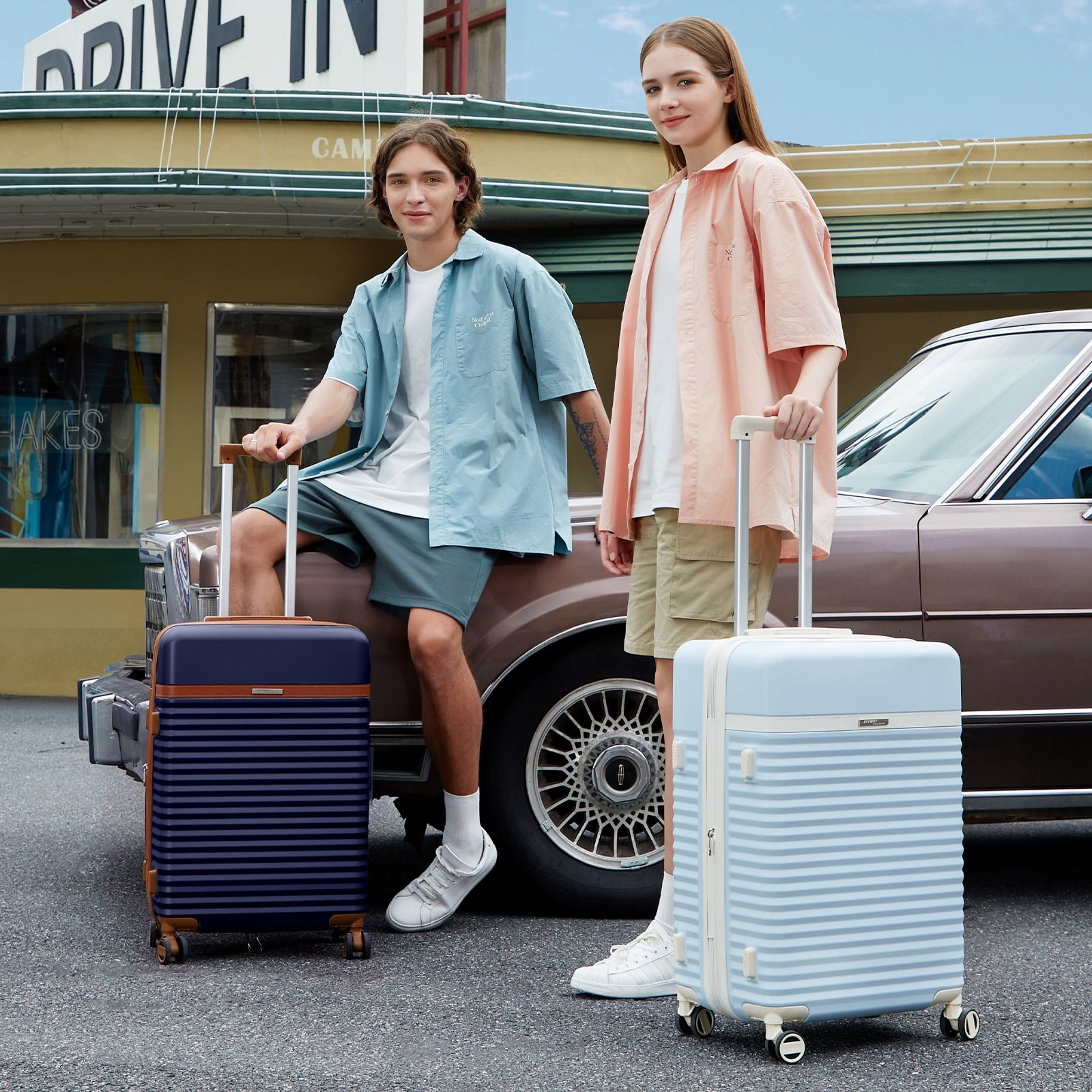 Joyway - 5-Piece Luggage Sets ABS Hardside Spinner Luggage -(Expandable Suitcase20