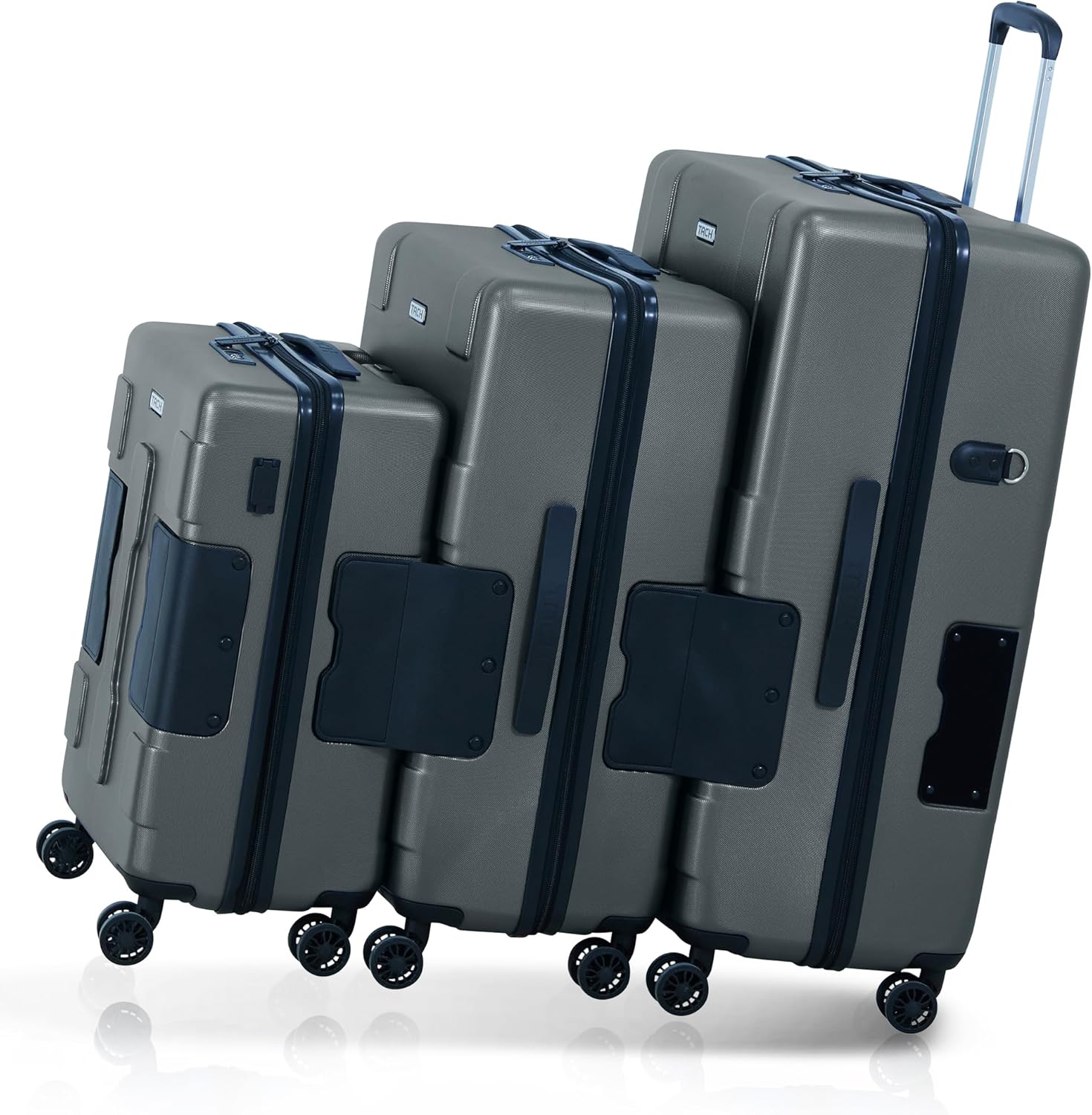 🔥【Last Day For Clearance】Tach V3.1 Connectable Carry On, Medium and Large Hardside Suitcases with Adjustable Handle and 360 Degree Spinner Wheels, a Set of 3