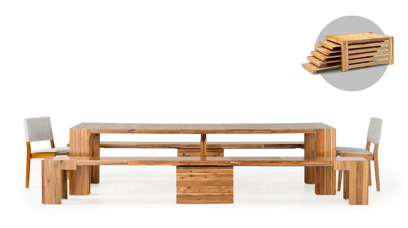 🔥Last Day Amazon Clearance! ✨Super versatile extendable 6-in-1 Dining Table