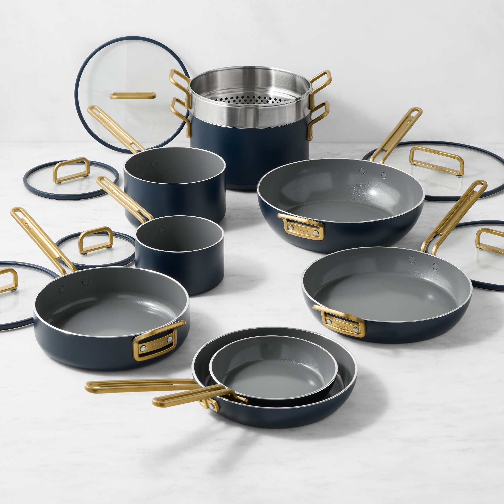 🔥【Last day to reduce price】GreenPan™ Stanley Tucci™ Ceramic Nonstick 15-Piece Cookware Set