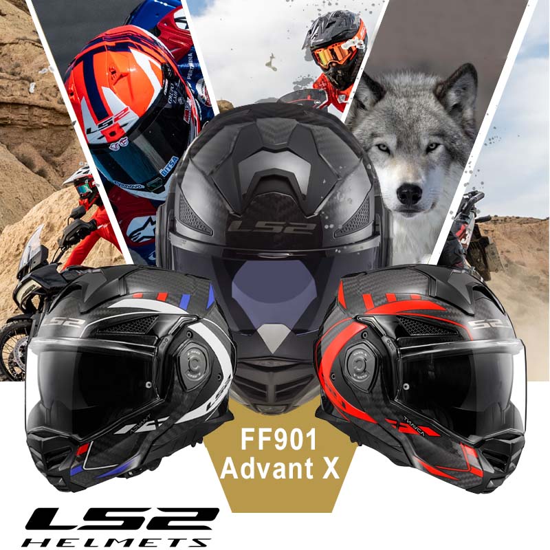 🏍️ LS2 FF901 ADVANT X+ Carbon Fiber Motorcycle Helmet | ⚖️ Ultra-light full face/flip cover dual-purpose | 🛡️ ECE 22.06 P/J dual certification | 💥 Limited time 50% off + free SENA S50 Bluetooth headset!