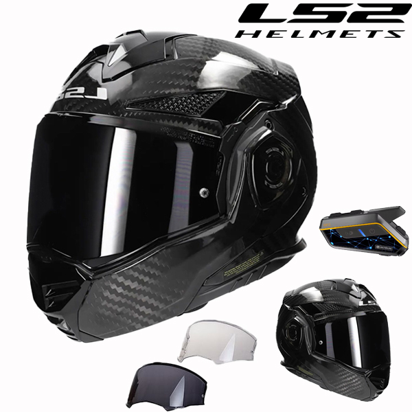 🏍️ LS2 FF901 ADVANT X+ Carbon Fiber Motorcycle Helmet | ⚖️ Ultra-light full face/flip cover dual-purpose | 🛡️ ECE 22.06 P/J dual certification | 💥 Limited time 50% off + free SENA S50 Bluetooth headset!