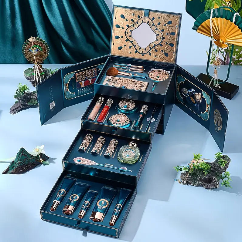 🔥【Buy 1 Get 1 Free】22pcs Makeup Skincare Set Gift Box, Facial Lip Eye Makeup, Face Hand Light Beige Perfume‼️