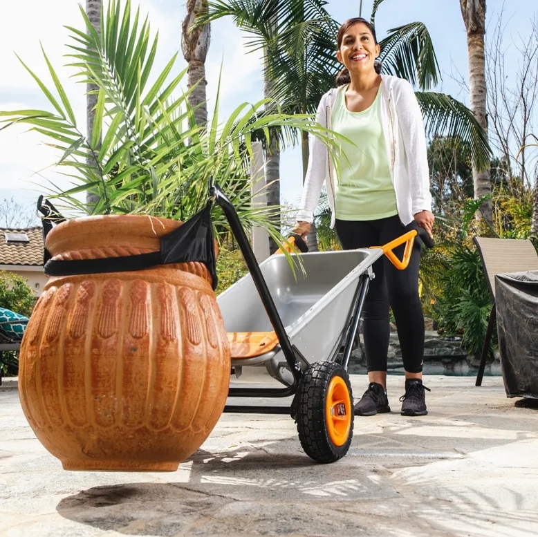 🔥Last Day Offer🔥Aerocart 8-in-1 Yard Cart / Wheelbarrow / Dolly！Pulling soil and wood, super practical!