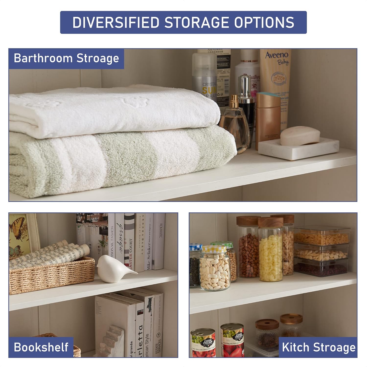 🔥【Last 19 pieces, buy 1 get 1 free】Farmhouse Kitchen Pantry Cabinet - 72 Tall Large Wood Kitchen Storage Cabinets with Adjustable Shelves & 2 Barn Doors & Drawer, Versatile Storage for Dining Room, Bathroom, Living Room, Antique Black