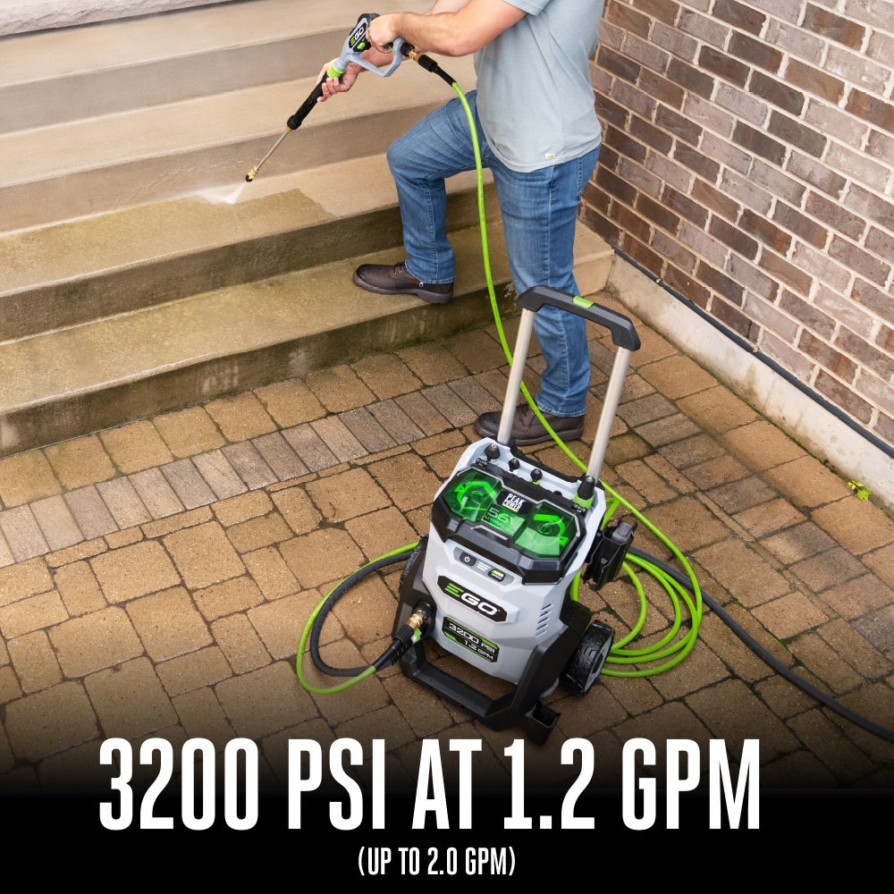🎉【Mid-year sale - 90% off】EGO POWER+ Electric Pressure Washer, 3200 PSI Power Washer, Includes (2) 56V 6.0Ah Batteries and Charger