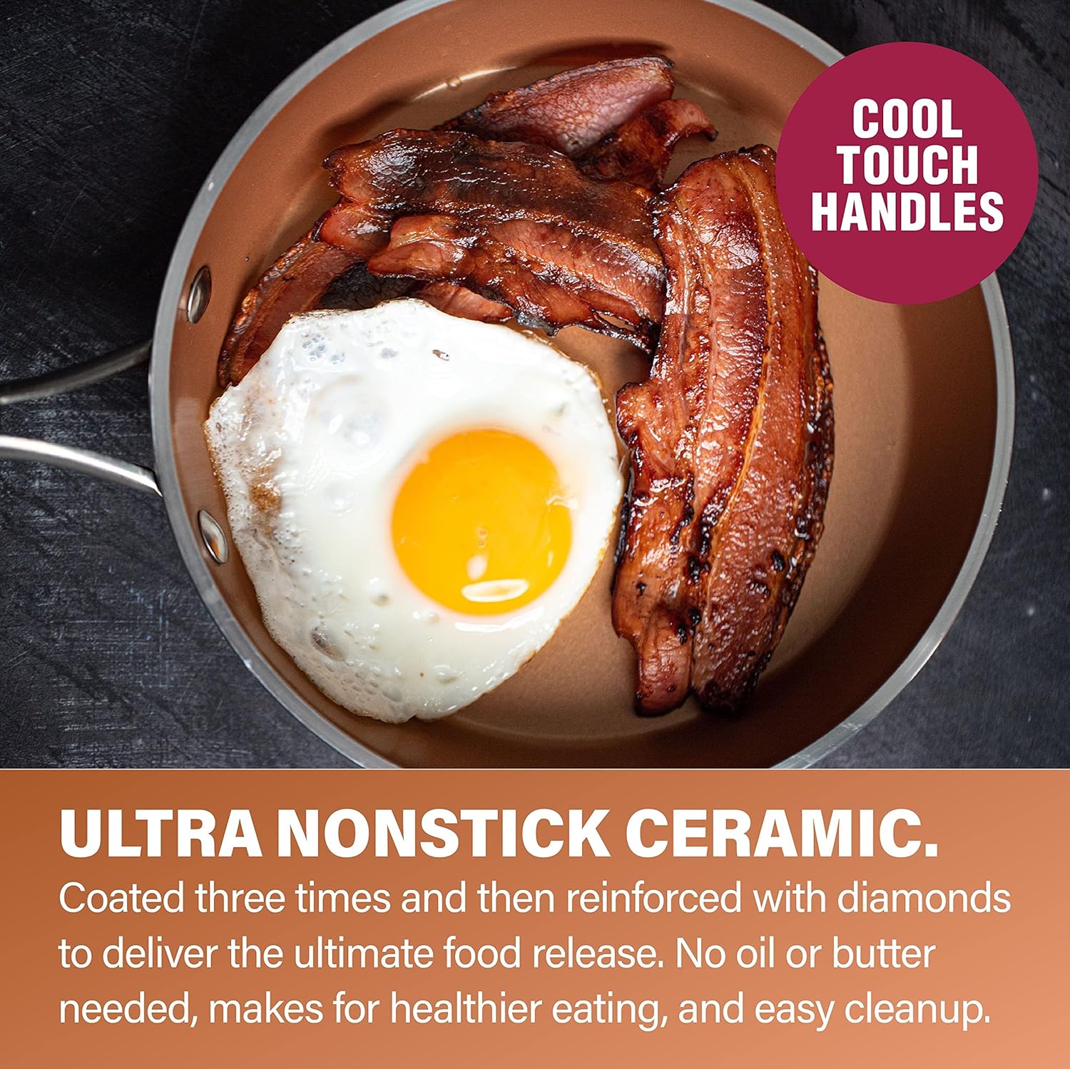 GOTHAM STEEL Hammered 20 Pc Ceramic Cookware Set Nonstick, Induction Pots and Pans Set Non Stick for Kitchen, Deep Pots and Pans for Cooking, Non Toxic Cookware Sets, Oven & Dishwasher Safe