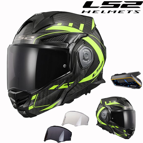 🏍️ LS2 FF901 ADVANT X+ Carbon Fiber Motorcycle Helmet | ⚖️ Ultra-light full face/flip cover dual-purpose | 🛡️ ECE 22.06 P/J dual certification | 💥 Limited time 50% off + free SENA S50 Bluetooth headset!