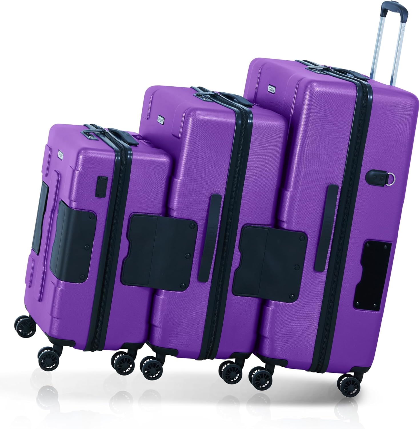🔥【Last Day For Clearance】Tach V3.1 Connectable Carry On, Medium and Large Hardside Suitcases with Adjustable Handle and 360 Degree Spinner Wheels, a Set of 3