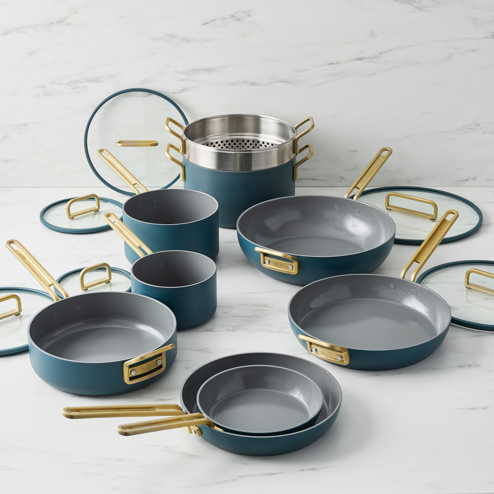 🔥【Last day to reduce price】GreenPan™ Stanley Tucci™ Ceramic Nonstick 15-Piece Cookware Set