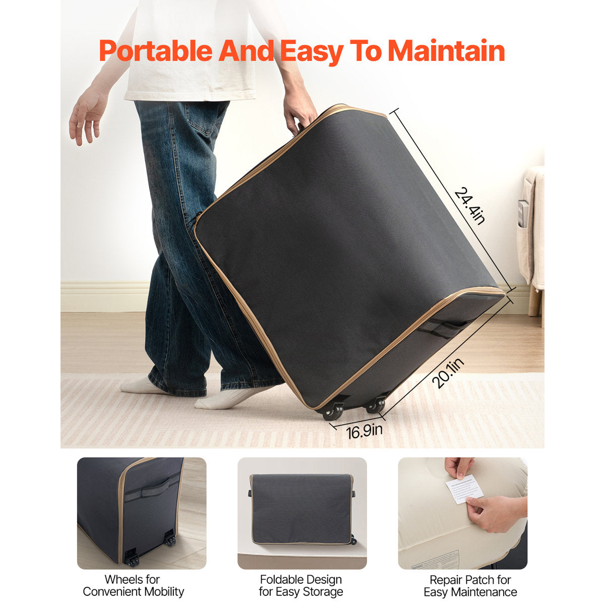 ❤️‍🔥Camping Cot with Built-in Pump & free shipping + Free inflatable bucket！！