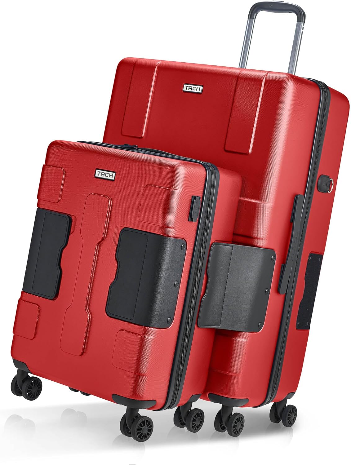 🔥【Last Day For Clearance】Tach V3.1 Connectable Carry On, Medium and Large Hardside Suitcases with Adjustable Handle and 360 Degree Spinner Wheels, a Set of 3