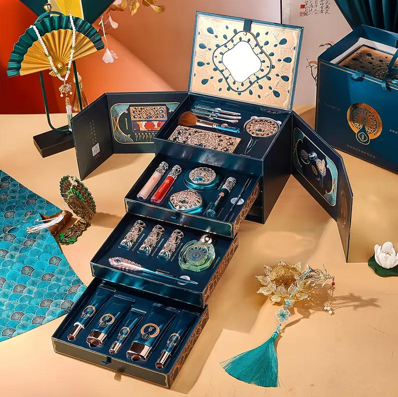 🔥【Buy 1 Get 1 Free】22pcs Makeup Skincare Set Gift Box, Facial Lip Eye Makeup, Face Hand Light Beige Perfume‼️