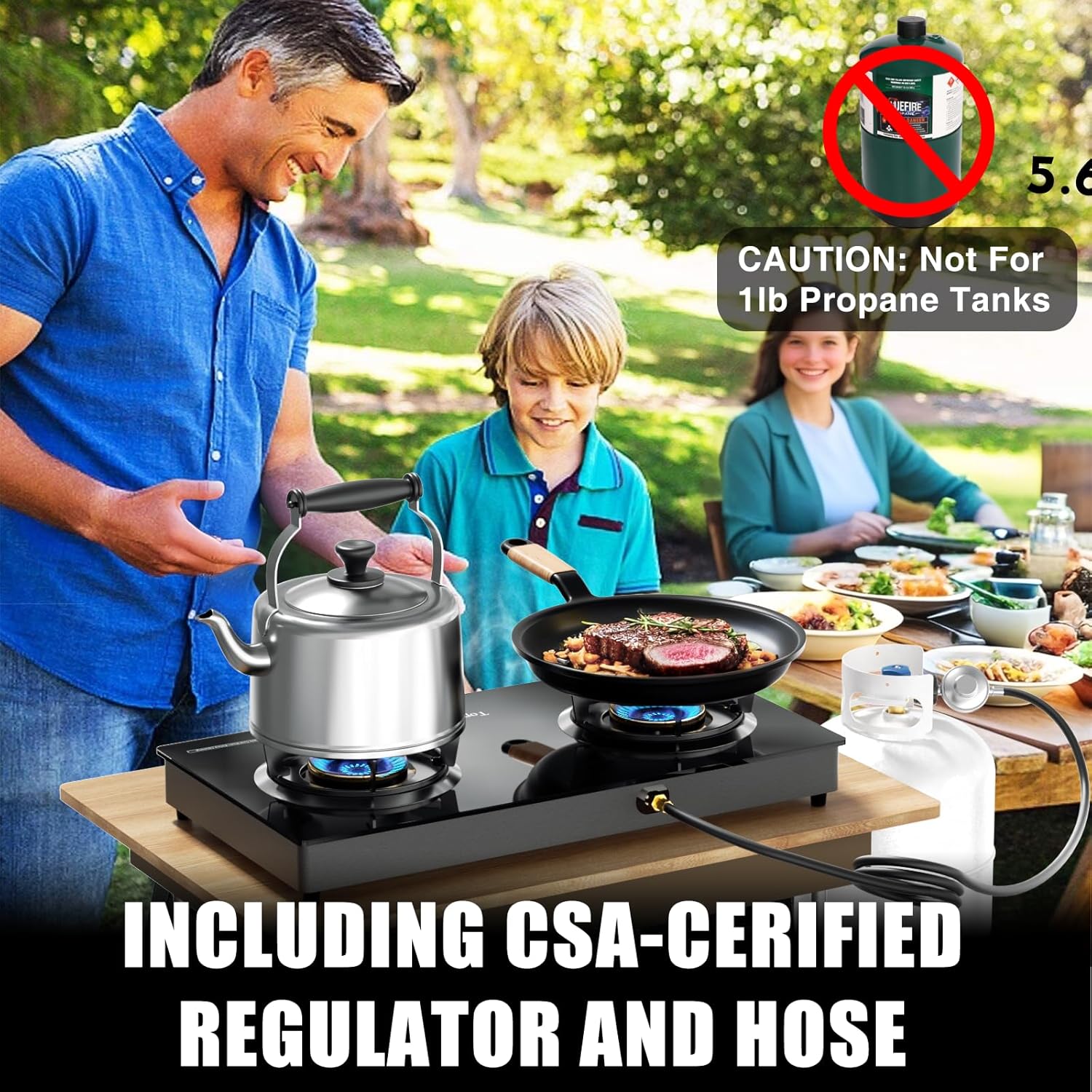 🎉[Official authentic]🔥TopFleme 3 burner propane stove features two 13,600 BTU burners, delivering a powerful 27,200 BTU maximum output