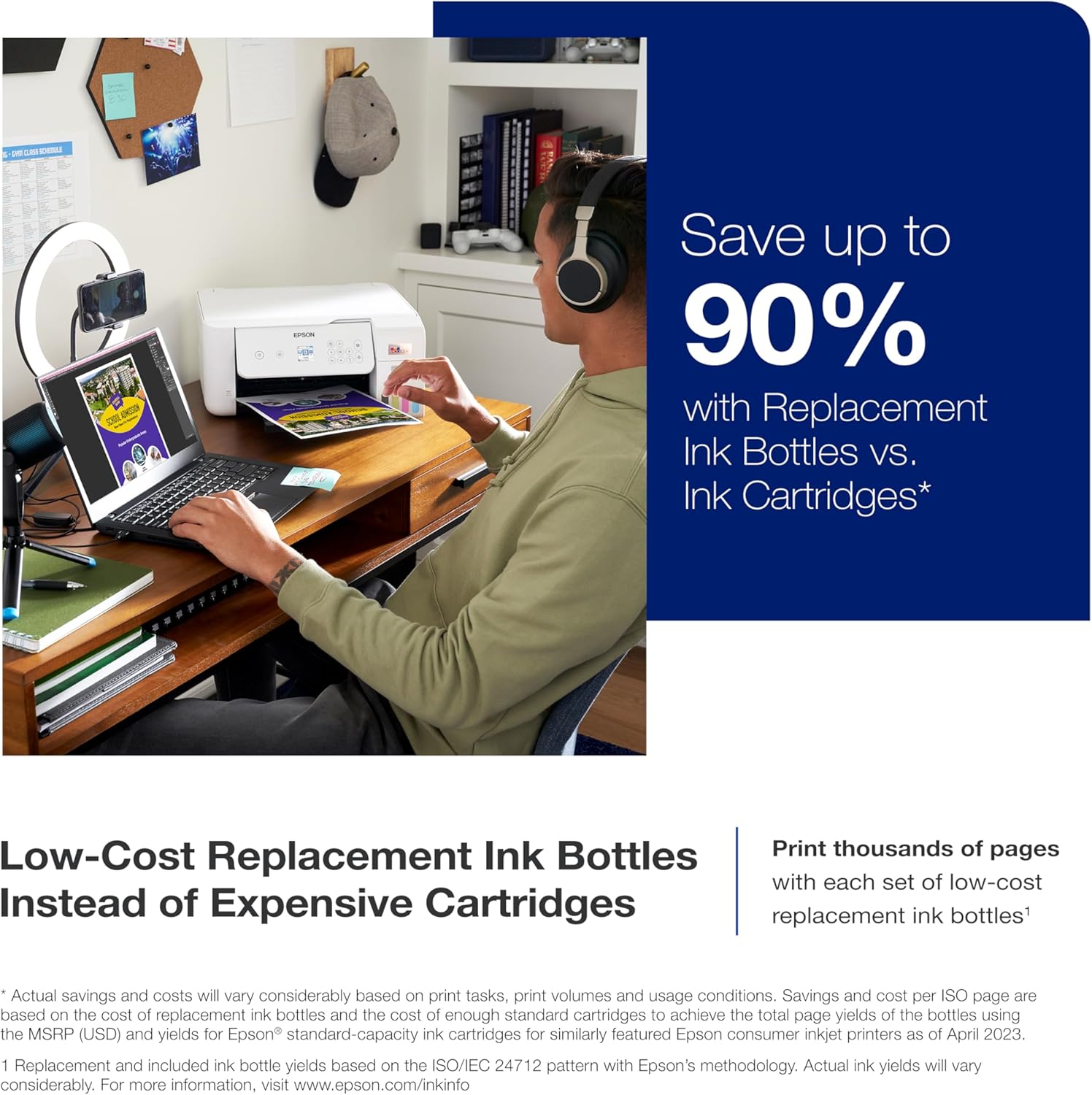 Epson EcoTank ET-2800 Wireless Color All-in-One Cartridge-Free Supertank Printer with Scan and Copy â€“ The Ideal Basic Home Printer - Black, Medium