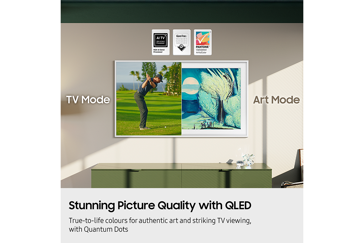 Samsung Inch The Frame, QLED AI Smart TV with Art Mode & Wall Mount