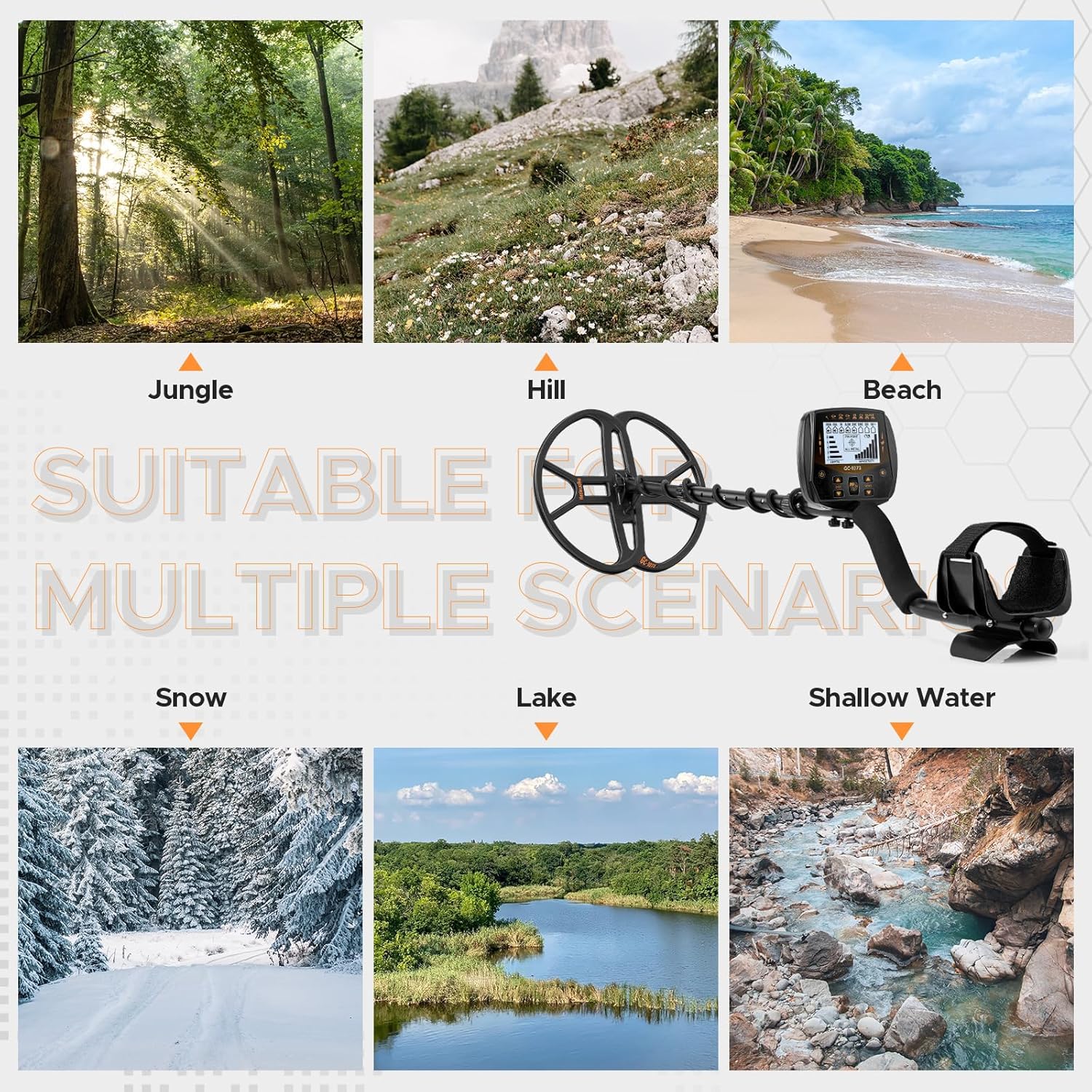 13 Metal Detector for Adults Professional, Double-D Waterproof Search Coil Gold Finder with Pinpoint, High Sensitivity DISC Mode, LCD Backlight Display Gold Detector