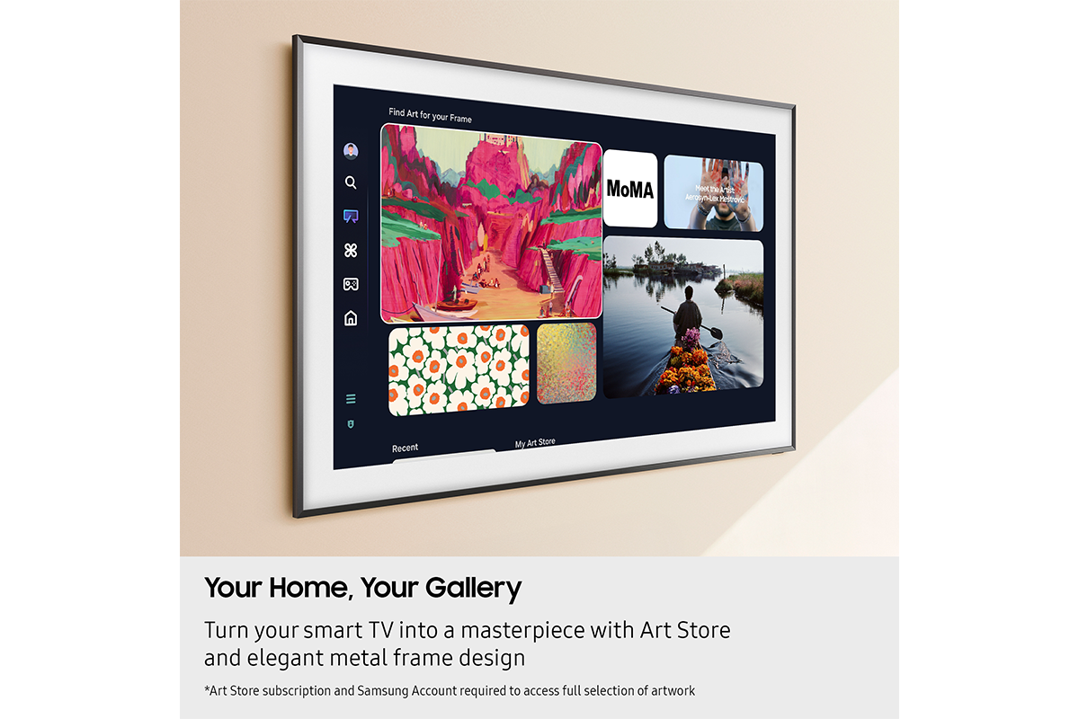 Samsung Inch The Frame, QLED AI Smart TV with Art Mode & Wall Mount