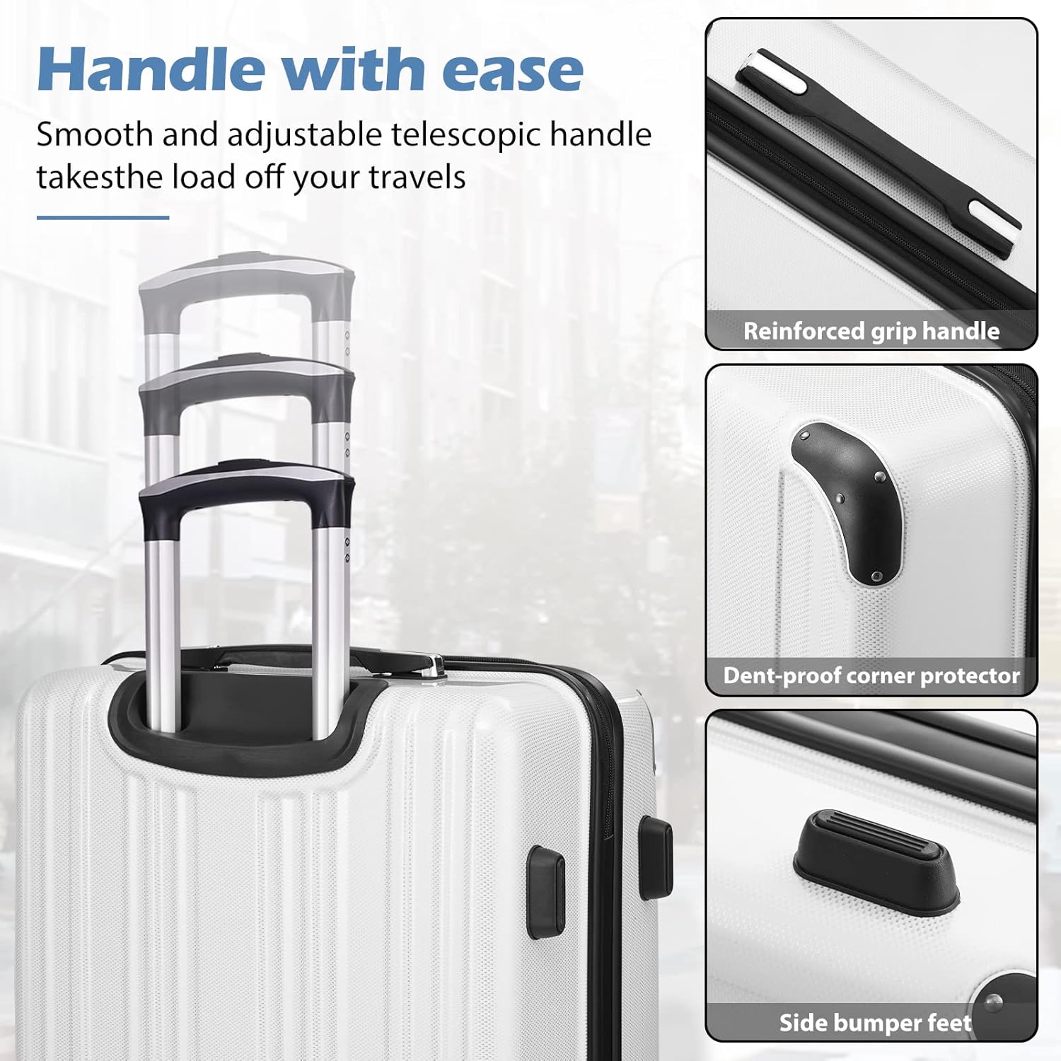 Coolife Luggage Expandable 5 Piece Sets PC+ABS Spinner Suitcase 20 inch 24 inch 28 inch (orange new)