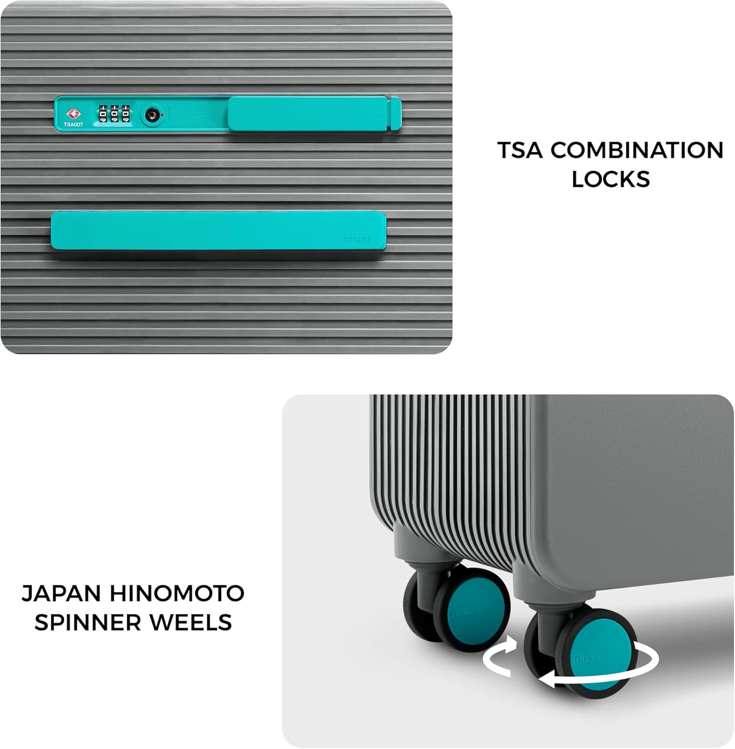 🔥【Factory direct sales, buy 1 get 1 free】TUPLUS Suitcase ABS Hard Shell Luggage with 4 Spinner Wheels Hold Check in Travel Case, Balance Series