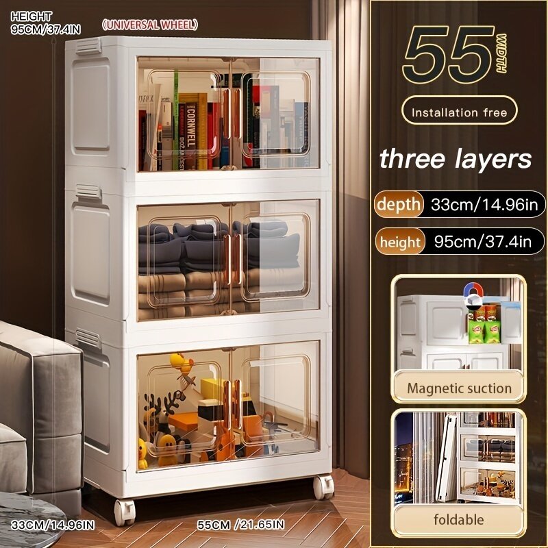 🔥【Buy 1 get 1 free, today only!】🔥Waterproof folding storage cabinet, multi-layer storage, DIY combinati👇