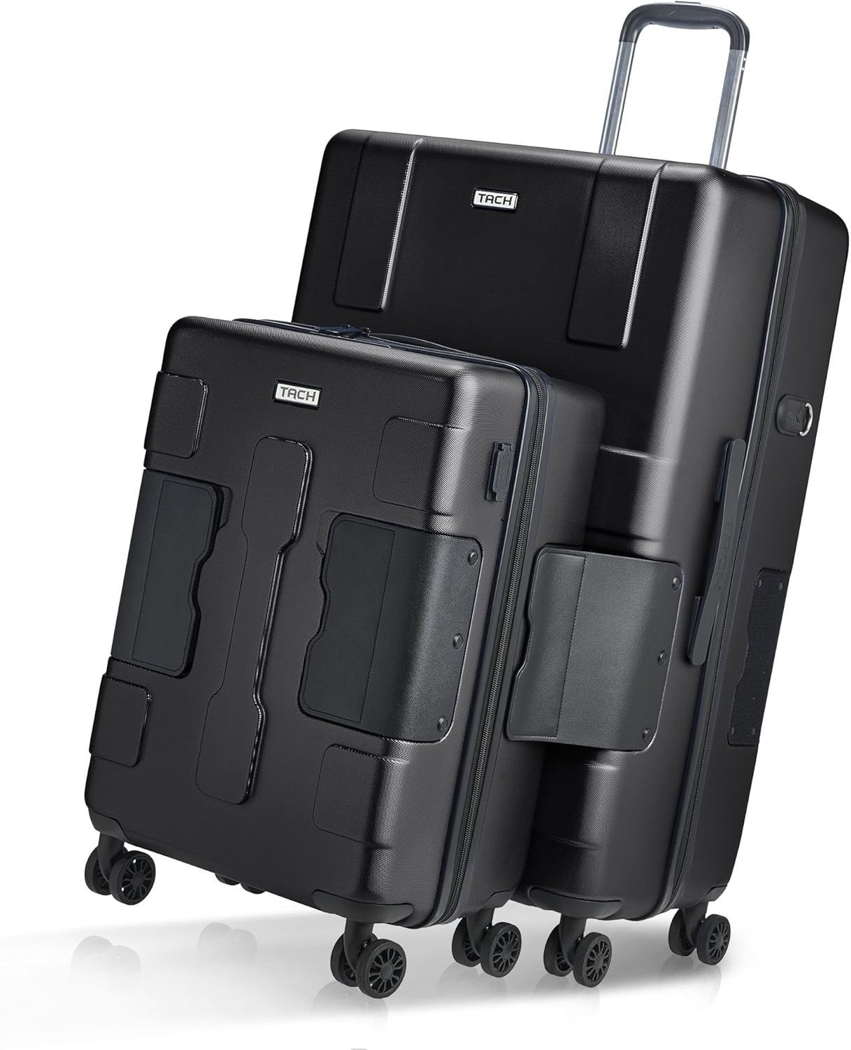 🔥【Last Day For Clearance】Tach V3.1 Connectable Carry On, Medium and Large Hardside Suitcases with Adjustable Handle and 360 Degree Spinner Wheels, a Set of 3