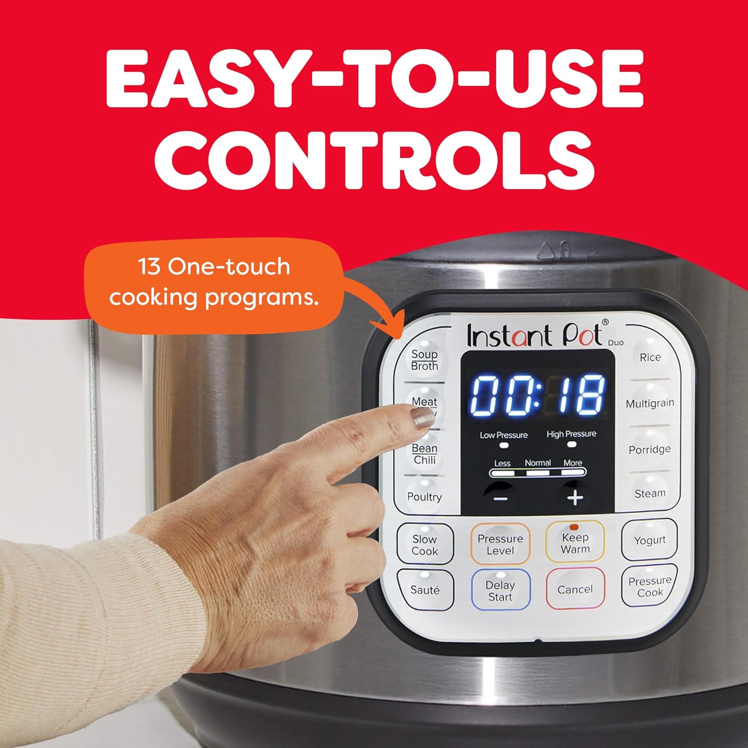 🔥Official Store🔥【Order today and get a free knife set!】Instant Pot Duo 7-in-1 Electric Pressure Cooker, Slow Cooker, Rice Cooker, Steamer, Sauté, Yogurt Maker, Warmer & Sterilizer, Includes App With Over 800 Recipes, Stainless Steel
