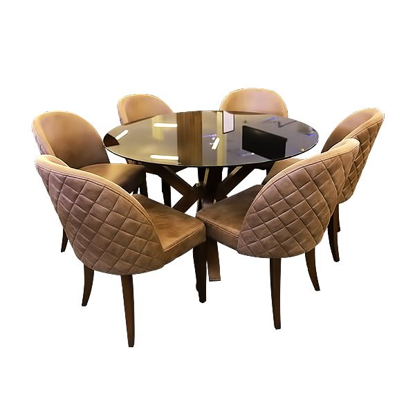 🔥（Last 10 sets of clearance）DINING SET 1+6 WOODEN MAHOGANY 3D DOVEN