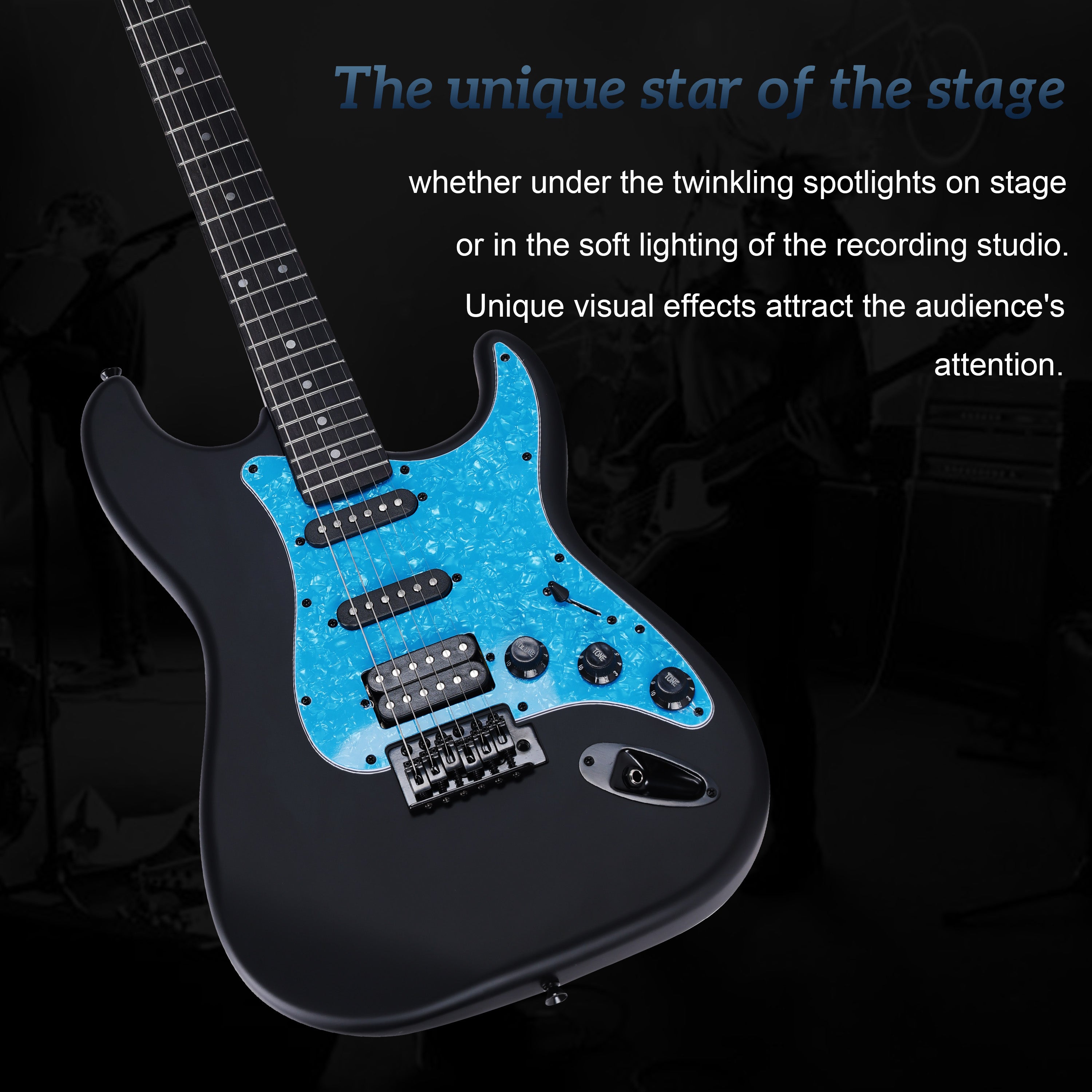 😍WINZZ Solid Poplar Wood Electric Guitar Set for Beginners - 39-Inch, Complete Starter Kit with Accessories