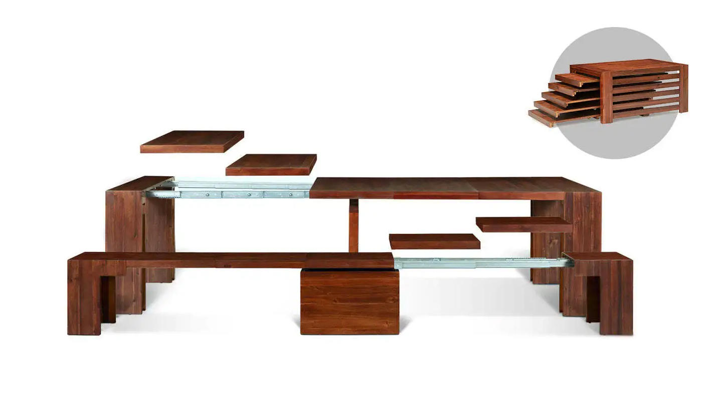 🔥Last Day Amazon Clearance! ✨Super versatile extendable 6-in-1 Dining Table